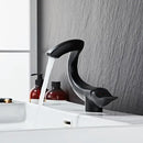 Modern sleek black & gold brass bathroom faucet sink mixer tap