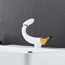 Modern sleek black & gold brass bathroom faucet sink mixer tap