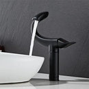 Modern sleek black & gold brass bathroom faucet sink mixer tap