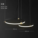 DecorBites™ Black Gold Chandelier Creative Italian Design Light Metal LED Rings Circle