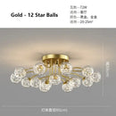 Decorbites black gold chandelier clear star glass dining room light