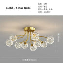 Decorbites black gold chandelier clear star glass dining room light