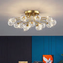 Decorbites black gold chandelier clear star glass dining room light