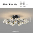 Decorbites black gold chandelier clear star glass dining room light