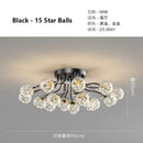 Decorbites black gold chandelier clear star glass dining room light