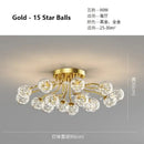 Decorbites black gold chandelier clear star glass dining room light