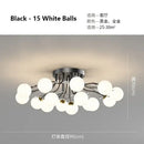 Decorbites black gold chandelier clear star glass dining room light