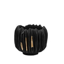 DecorBites™ Black Gold Crease Texture Resin Vase - Abstract Home Decor Ornament