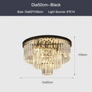 DecorBites™ Black Gold Crystal Ceiling Chandelier: Modern LED Pendant Light for Luxe Living Spaces