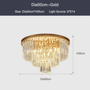 DecorBites™ Black Gold Crystal Ceiling Chandelier: Modern LED Pendant Light for Luxe Living Spaces