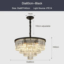 DecorBites™ Black Gold Crystal Ceiling Chandelier: Modern LED Pendant Light for Luxe Living Spaces