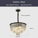 DecorBites™ Black Gold Crystal Ceiling Chandelier: Modern LED Pendant Light for Luxe Living Spaces