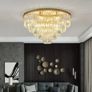 DecorBites™ Black Gold Crystal Ceiling Chandelier: Modern LED Pendant Light for Luxe Living Spaces