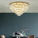 DecorBites™ Black Gold Crystal Ceiling Chandelier: Modern LED Pendant Light for Luxe Living Spaces