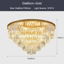 DecorBites™ Black Gold Crystal Ceiling Chandelier: Modern LED Pendant Light for Luxe Living Spaces