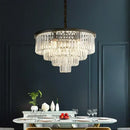 DecorBites™ Black Gold Crystal Ceiling Chandelier: Modern LED Pendant Light for Luxe Living Spaces