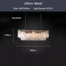 DecorBites™ Black Gold Crystal Ceiling Chandelier: Modern LED Pendant Light for Luxe Living Spaces