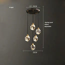DecorBites™ Black Gold Crystal Chandelier LED Light for Luxury Home Decor