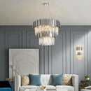 DecorBites™ Black Gold Crystal Oval LED Hanging Chandelier Lighting Fixture