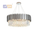 DecorBites™ Black Gold Crystal Oval LED Hanging Chandelier Lighting Fixture
