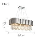 DecorBites™ Black Gold Crystal Oval LED Hanging Chandelier Lighting Fixture