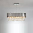 DecorBites™ Black Gold Crystal Oval LED Hanging Chandelier Lighting Fixture