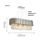 DecorBites™ Black Gold Crystal Oval LED Hanging Chandelier Lighting Fixture
