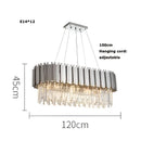 DecorBites™ Black Gold Crystal Oval LED Hanging Chandelier Lighting Fixture