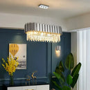 DecorBites™ Black Gold Crystal Oval LED Hanging Chandelier Lighting Fixture