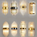 DecorBites™ Black Gold Crystal Wall Lights for Bedroom Living Room Home LED Sconce