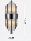 DecorBites™ Black Gold Crystal Wall Lights Modern LED Sconce for Bedroom Living Room