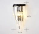 DecorBites™ Black Gold Crystal Wall Lights Modern LED Sconce for Bedroom Living Room