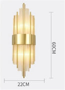 DecorBites™ Black Gold Crystal Wall Lights Modern LED Sconce for Bedroom Living Room
