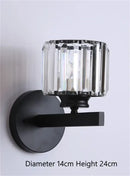 DecorBites™ Black Gold Crystal Wall Sconce LED Light for Bedroom Living Room Home Décor