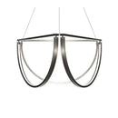 Modern black gold geometric led chandelier living room pendant light