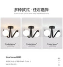 DecorBites™ Black Gold Glass Ceiling Light: Modern Minimalist Indoor Lighting for Entryway Balcony