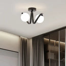 DecorBites™ Black Gold Glass Ceiling Light: Modern Minimalist Indoor Lighting for Entryway Balcony