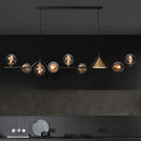 Modern black & gold glass chandelier dining room pendant light