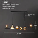 Modern black & gold glass chandelier dining room pendant light