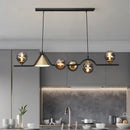 Modern black & gold glass chandelier dining room pendant light