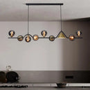 Modern black & gold glass chandelier dining room pendant light