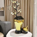 DecorBites™ Black Gold Gradated Ginger Jar: Ceramic Checkmate Jar, Home Decoration Accessories