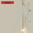 Minimalist black & gold pendant light bedroom hanging sconces