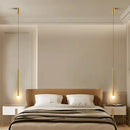Minimalist black & gold pendant light bedroom hanging sconces