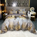 Black gold jacquard egyptian cotton bedding set bedroom duvet cover