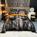 Black gold jacquard egyptian cotton bedding set bedroom duvet cover