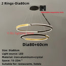 DecorBites™ Black Gold LED Ceiling Chandelier Crystal Decorative Pendant Lamp for Dining Room Bedroom