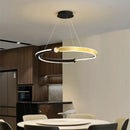 DecorBites™ Black Gold LED Ceiling Chandelier Crystal Decorative Pendant Lamp for Dining Room Bedroom