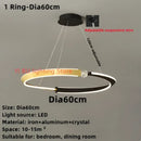 DecorBites™ Black Gold LED Ceiling Chandelier Crystal Decorative Pendant Lamp for Dining Room Bedroom