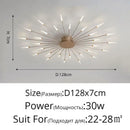 Modern black & gold led chandelier for living room sunburst design